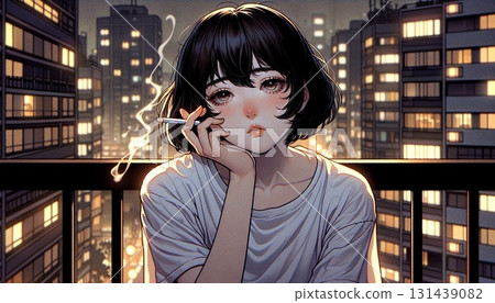 一個女人抽煙 一個女人抽煙 131439082