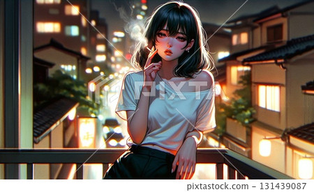 一個女人抽煙 一個女人抽煙 131439087