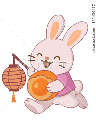 一盞燈籠，一隻月餅般的兔子 131439417