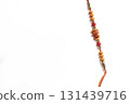 Golden beaded rakhi on white background symbolizing love and tradition 131439716