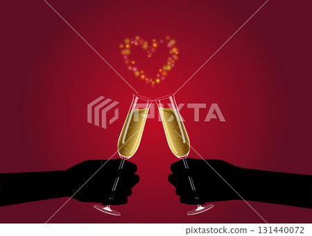 A toast with champagne glass 131440072