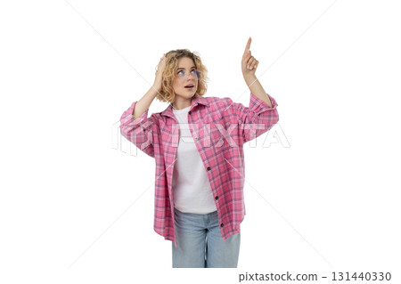 Joyful young woman full of surprise, isolated on white, PNG Joyful young woman full of surprise, isolated on white, PNG 131440330
