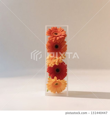 簡單而現代的非洲菊花卉展示AI插圖 131440447