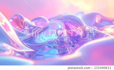 Abstract purple background with waves of fresh, clean blue liquid Abstract purple background with waves of fresh, clean blue liquid 131440611
