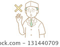 Illustration of a chef posing in refusal 131440709