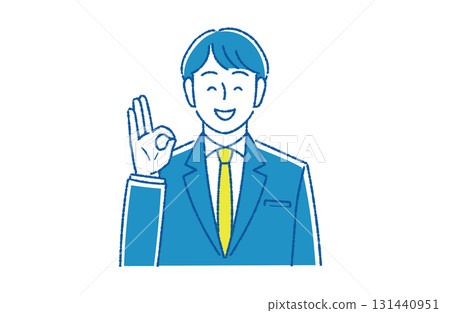 A young male employee gives the OK 131440951