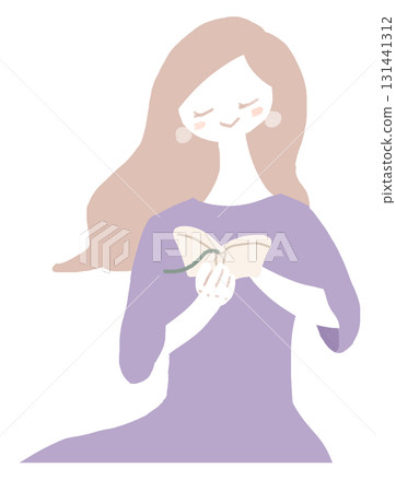 一位女士正在享受閱讀的插圖 131441312