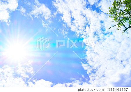 藍色的天空和雲圖像 131441367