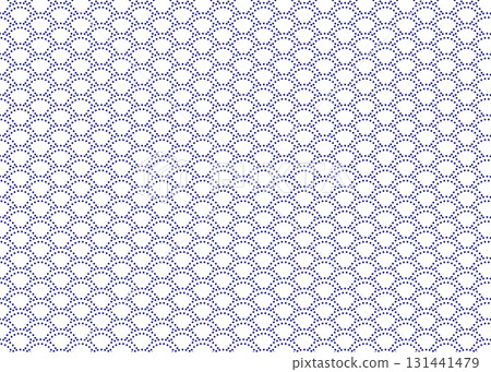 Seigaiha Japanese pattern pattern illustration Blue polka dot wave pattern 131441479