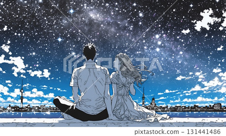 戀人凝視銀河 131441486