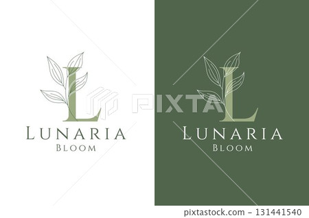 Minimalist Flower L Letter Logo with Line Design and Elegant for Natural and Organic Brands 131441540