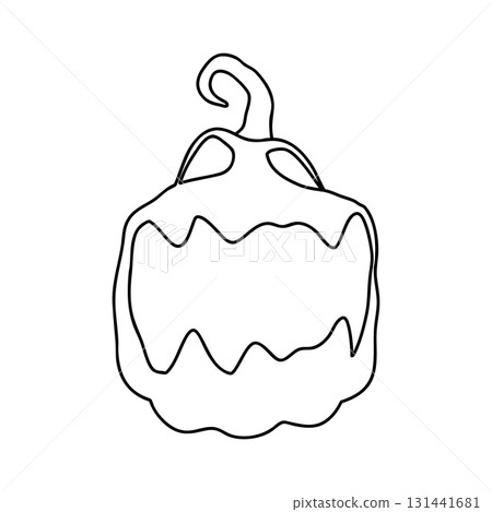 Outline for Coloring of Halloween Pumpkin. One of the Fall Holiday Symbol. Vector Illustration. Outline for Coloring of Halloween Pumpkin. One of the Fall Holiday Symbol. Vector Illustration. 131441681