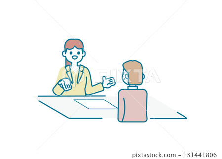 一位女商人向另一位女士講解材料 131441806