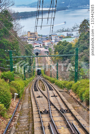 Amanohashidate Kasamatsu Park, view from the Amanohashidate cable car (Miyazu City, Kyoto Prefecture) 131442685