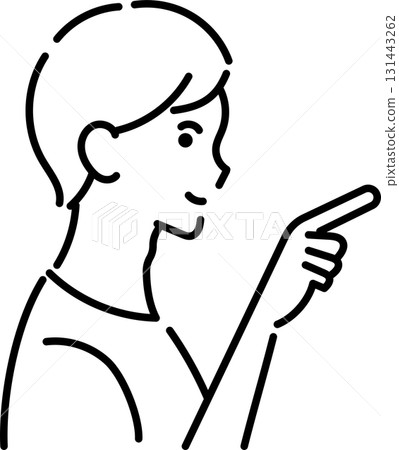 Illustration of a doctor pointing at an important point (line drawing only) Illustration of a doctor pointing at an important point (line drawing only) 131443262