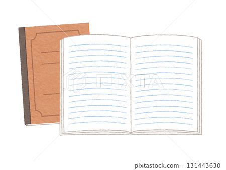 Illustration of an open and closed notebook (study, business, stationery) Illustration of an open and closed notebook (study, business, stationery) 131443630