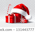 Red ribbon gift box and present 131443777