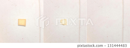 Adhesive Tape Residue On Wall Surface Before And After Cleaning Process Adhesive Tape Residue On Wall Surface Before And After Cleaning Process 131444483