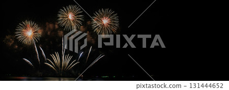 Banner Golden Firework celebrate anniversary independence day night time celebrate national holiday. Countdown 2024 party time event. Happy new year 2025 4th of july holiday festival with copy space Banner Golden Firework celebrate anniversary independence day night time celebrate national holiday. Countdown 2024 party time event. Happy new year 2025 4th of july holiday festival with copy space 131444652