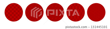 Set of 5 Japanese Hinomaru pattern design images 131445101