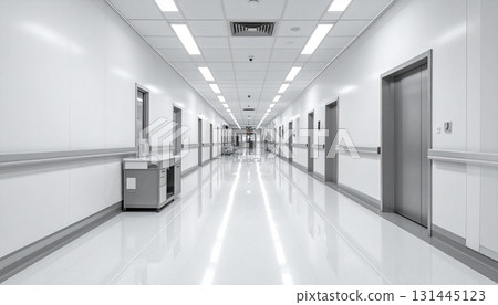 An empty hallway in the hospital An empty hallway in the hospital 131445123