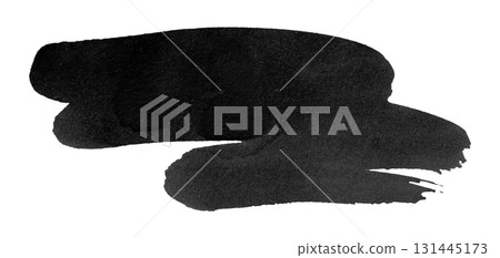 black watercolor background. Artistic hand paint. Isolated on transparent background. 131445173