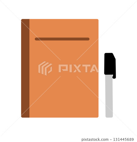 Notebook and pen simple illustration material Notebook and pen simple illustration material 131445689