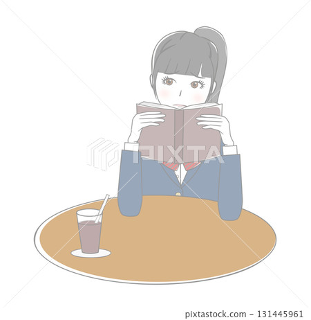 Female student reading a book worried 131445961