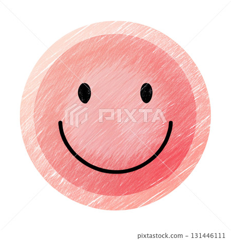 Minimal doodle style smiley face scribbled circle background 131446111