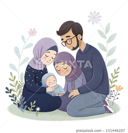 My family and togetherness white background 131446207