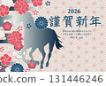 2026 Year of the Horse New Year's Card 131446246