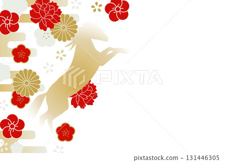 2026 Year of the Horse New Year's card material 131446305