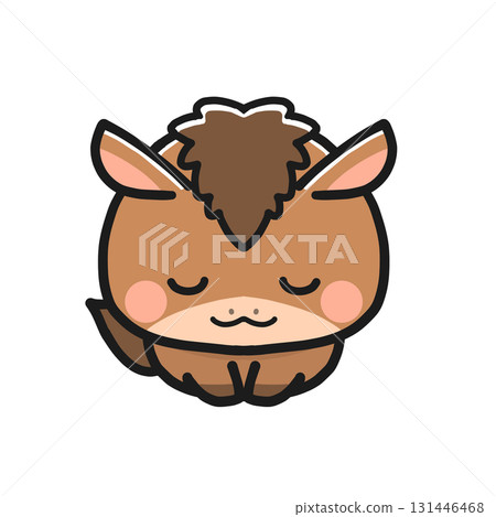 Year of the Horse New Year's card material: A bowing horse 131446468