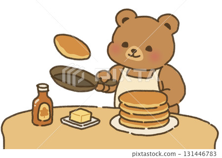 一隻熊烤了很多煎餅 131446783