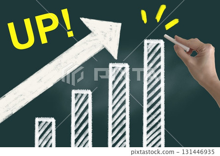 銷售額增加和箭頭上升的圖像 131446935