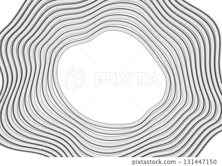 Grey white curved wavy circular lines pattern abstract geometric background 131447150
