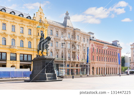 Ban Jelacic square, Zagreb, Croatia historic equestrian monument 131447225