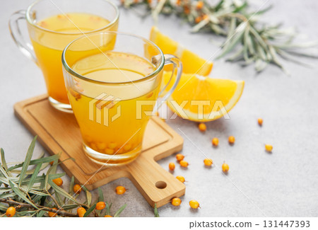 Sea buckthorn berry orange herbal healthy drink Sea buckthorn berry orange herbal healthy drink 131447393