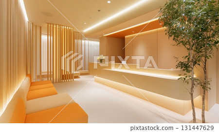 A spacious waiting room with partitions 131447629