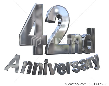 3DCG text "42nd Anniversary/42nd Anniversary Mark Sparkle" 131447665