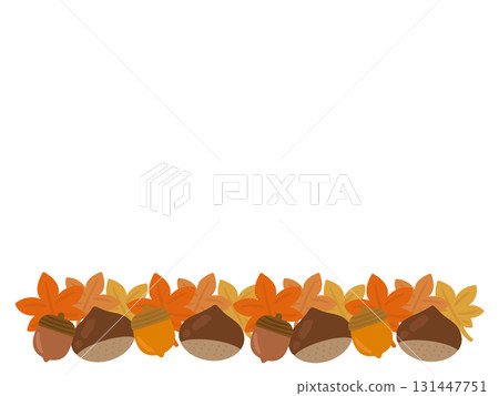 Chestnut and autumn leaves background, frame illustration Chestnut and autumn leaves background, frame illustration 131447751