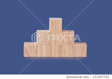 Wooden cubes pyramid 131447785