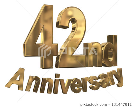 3DCG text "42nd Anniversary/42nd Anniversary Mark Sparkle" 3DCG text "42nd Anniversary/42nd Anniversary Mark Sparkle" 131447911