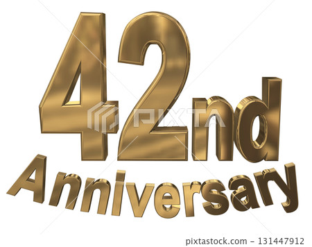3DCG text "42nd Anniversary/42nd Anniversary Mark Sparkle" 131447912