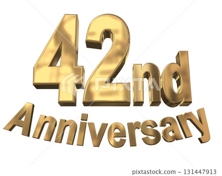 3DCG text "42nd Anniversary/42nd Anniversary Mark Sparkle" 131447913