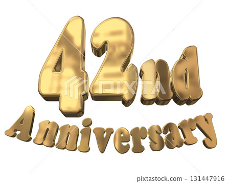 3DCG text "42nd Anniversary/42nd Anniversary Mark Sparkle" 131447916
