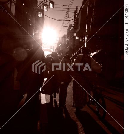 Shopping street at dusk 131448066