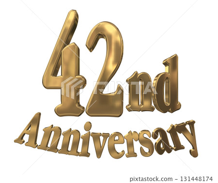 3DCG text "42nd Anniversary/42nd Anniversary Mark Sparkle" 131448174