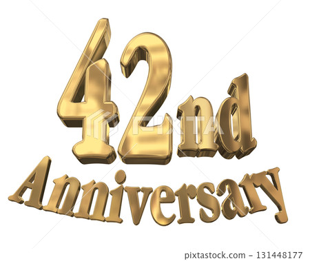 3DCG text "42nd Anniversary/42nd Anniversary Mark Sparkle" 131448177