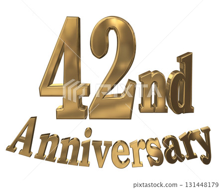 3DCG文字“42週年/42週年紀念馬克·斯帕克” 131448179